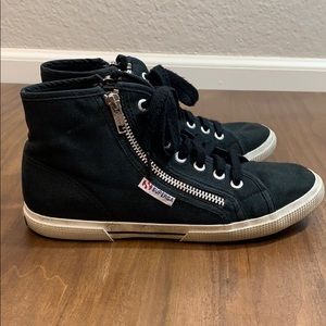 Superga high tops with zipper